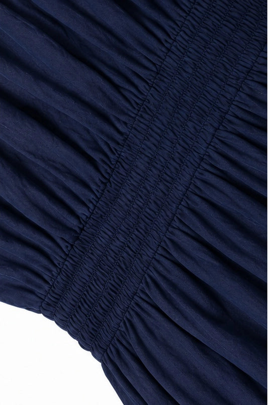 Navy Cotton Halterneck Dress