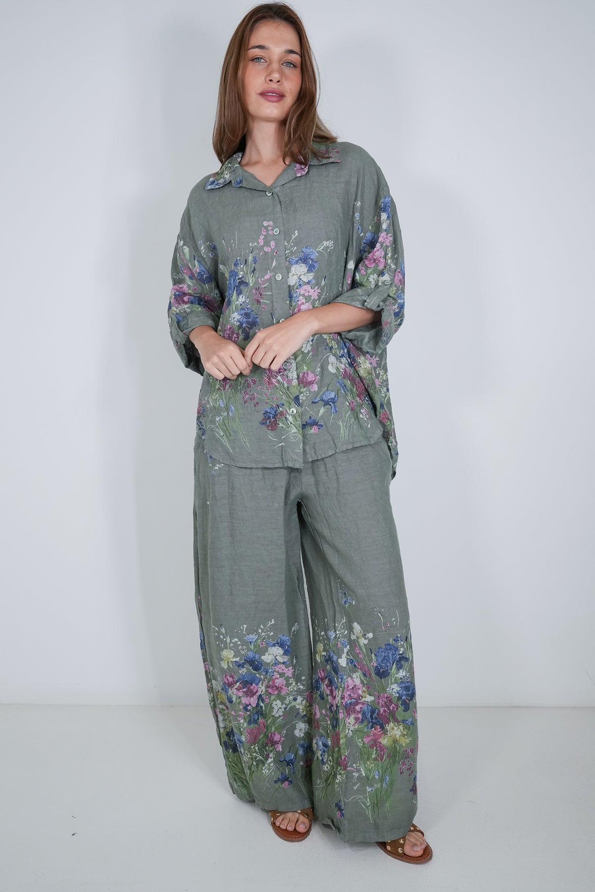 Olive Claire Linen Shirt