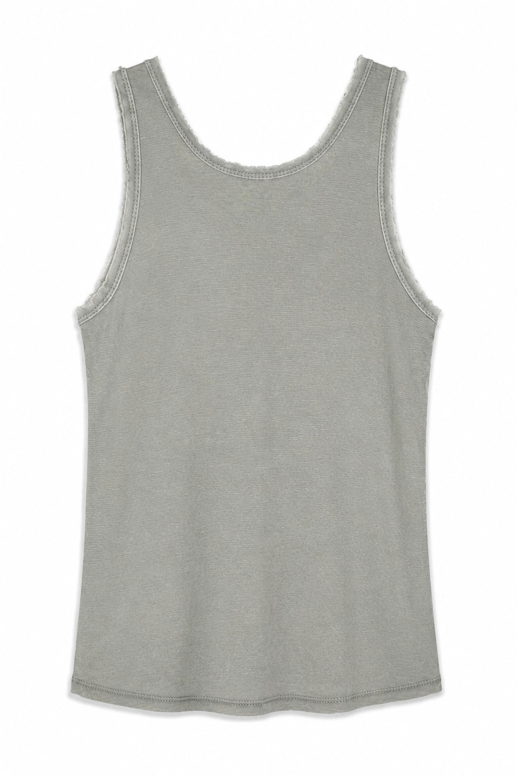 Olive Raw Edge Cotton Vest
