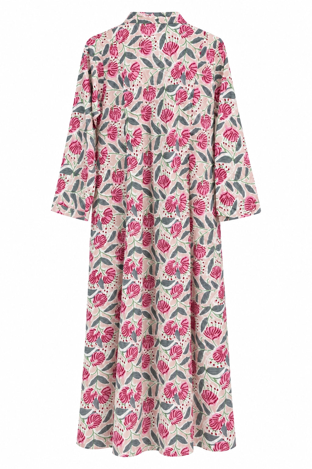 Peach and Pink Cotton Print Liyana Kaftan Dress