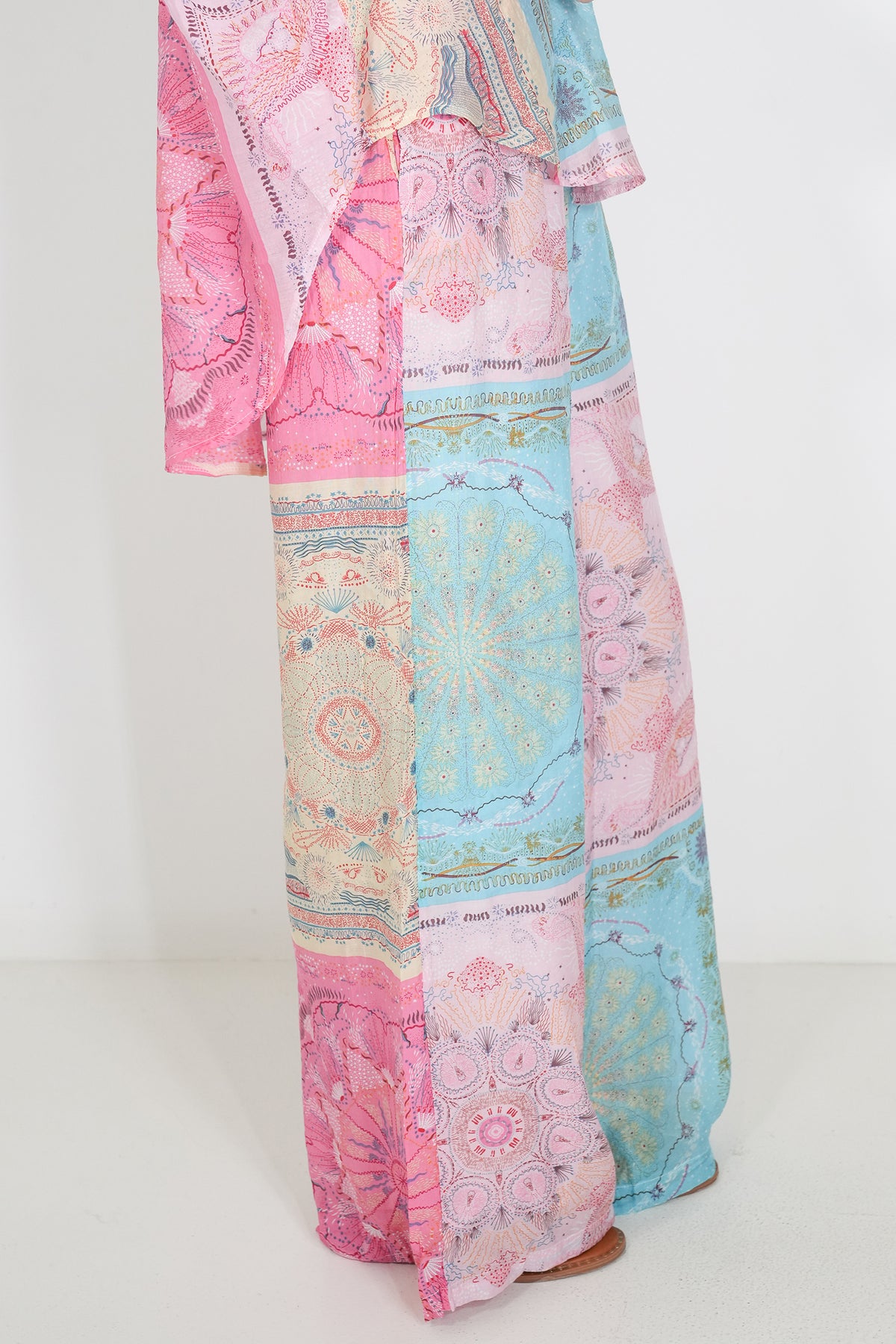 Pink and Turquoise Print Pant