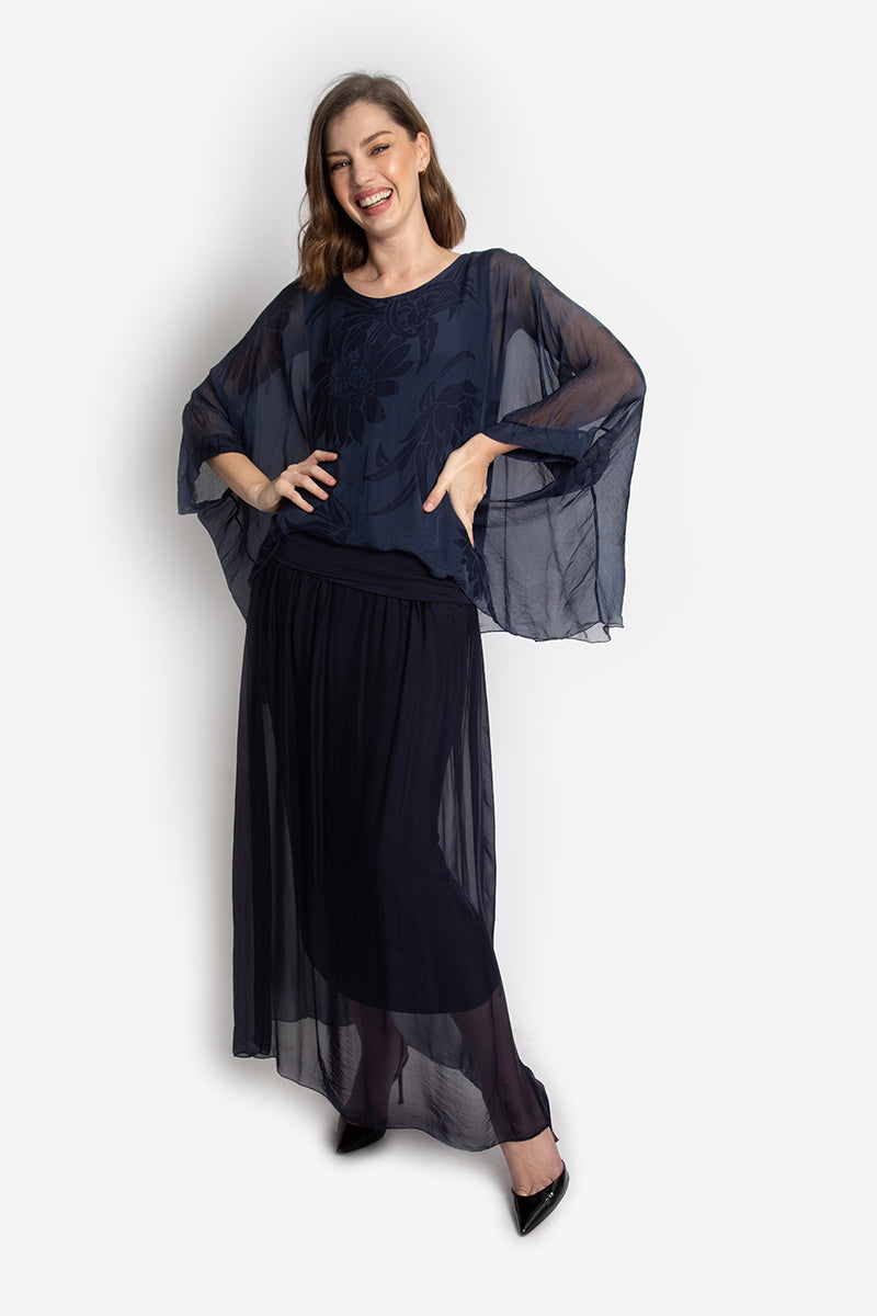 Ink Silk Skirt
