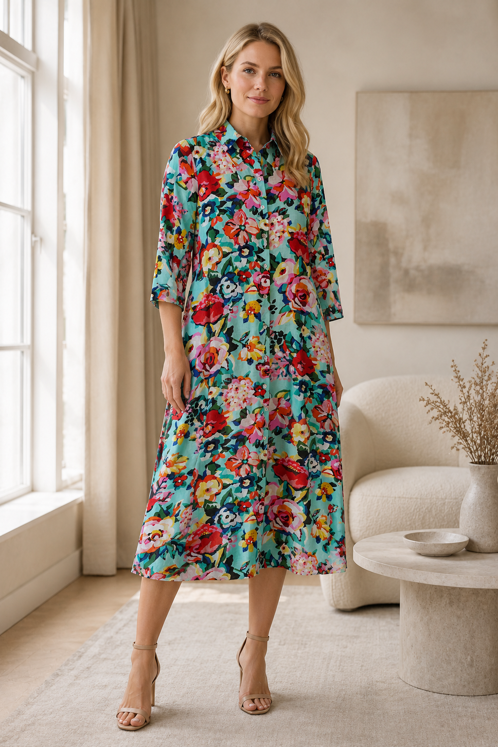 Tropical Shirt Dress
