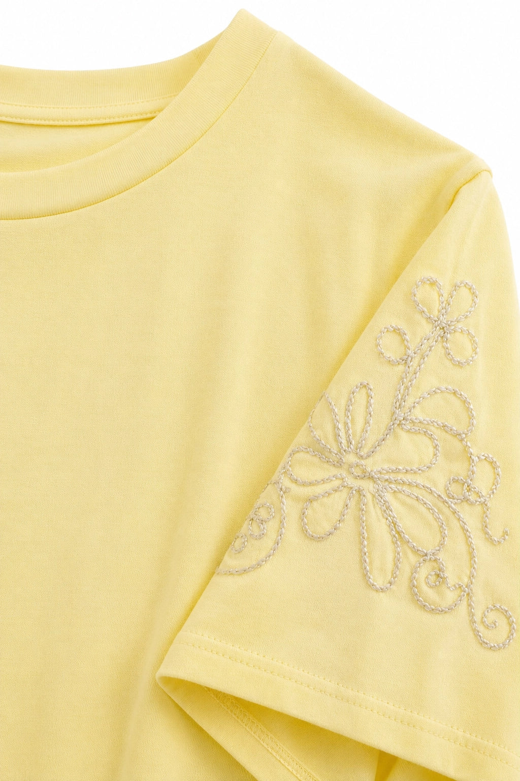 Yellow_Cotton_Embroidered_Sleeve_Tee_front_somethingpretty