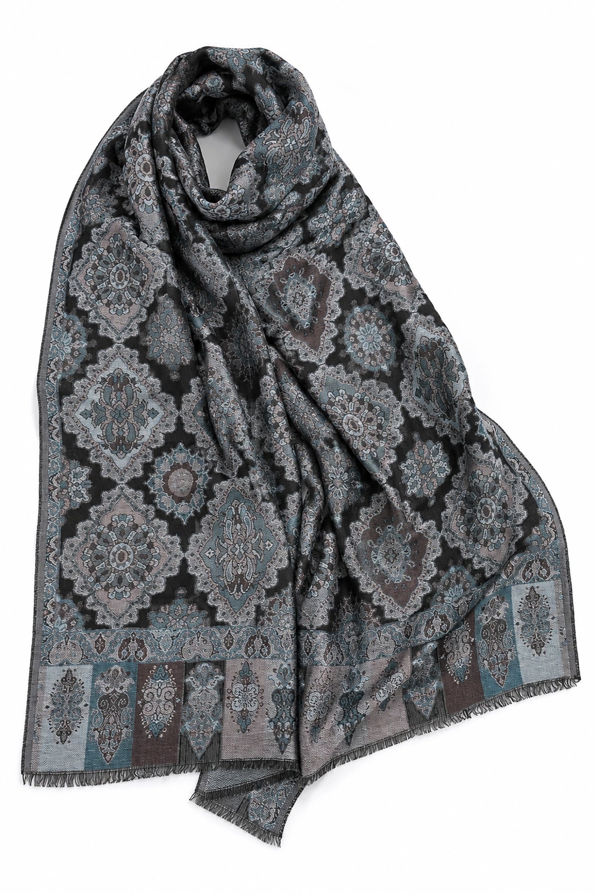 Patterned scarf on a white background