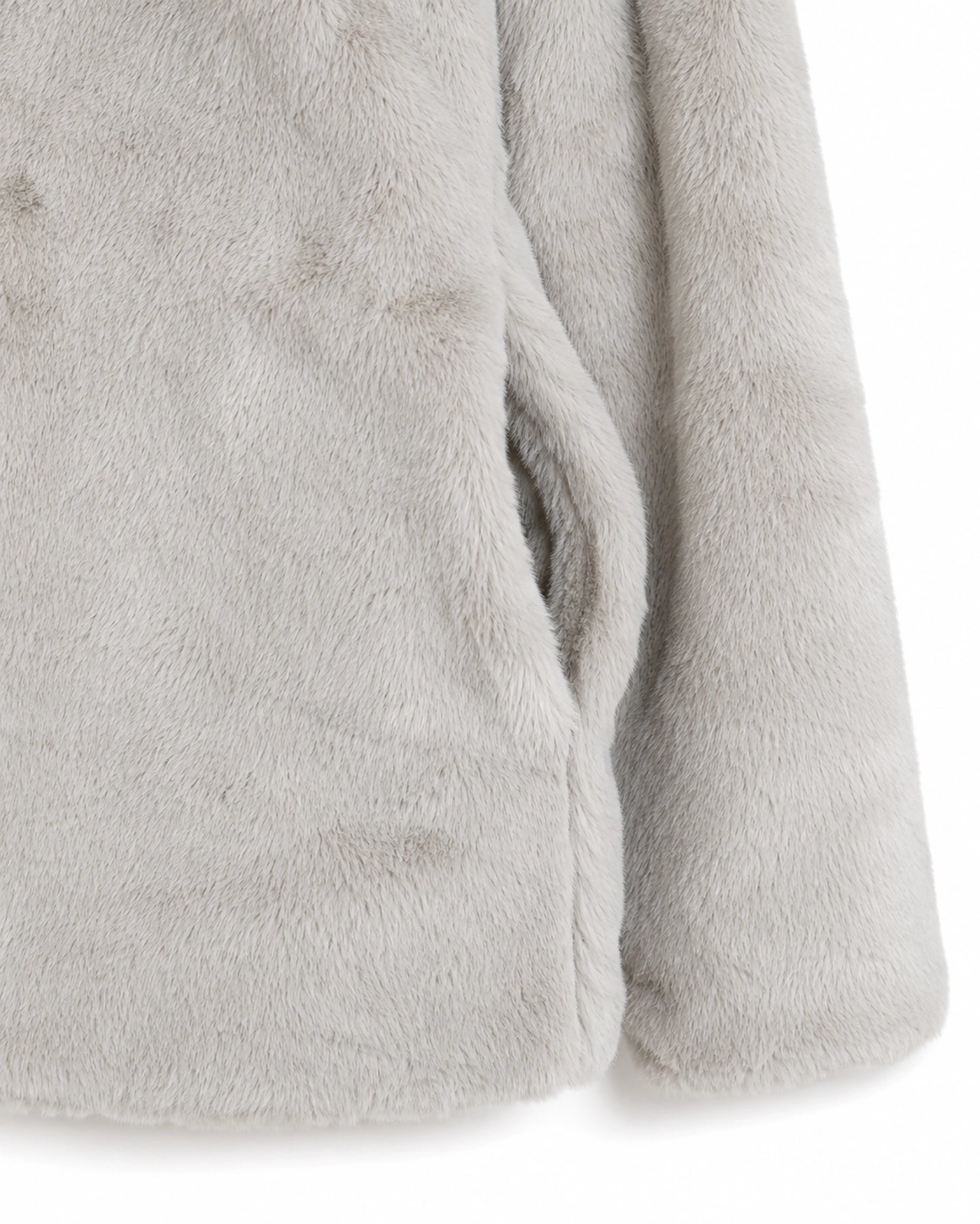 Close up fur pocket rain reversible jacket