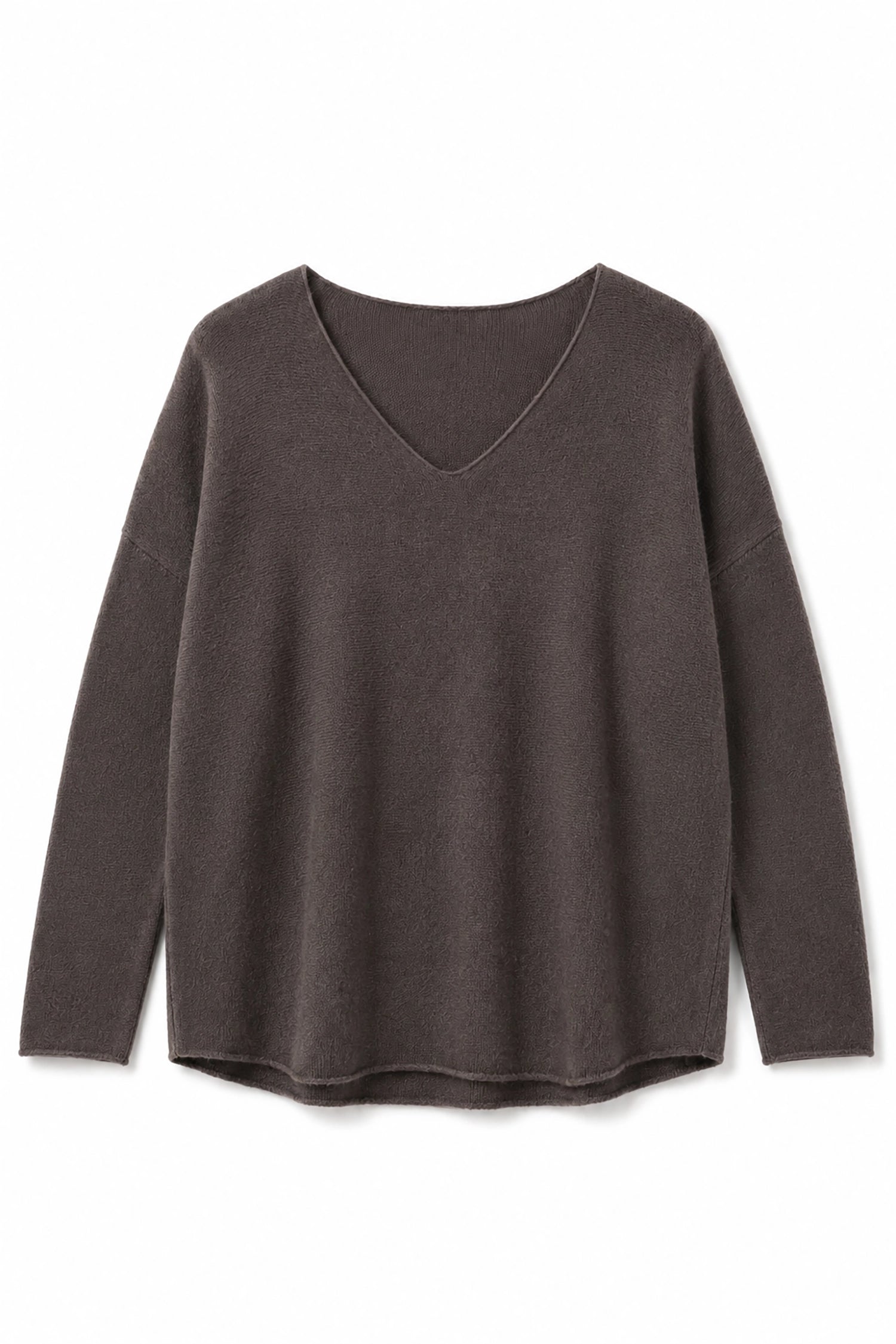 Dark gray long-sleeve shirt on a white background
