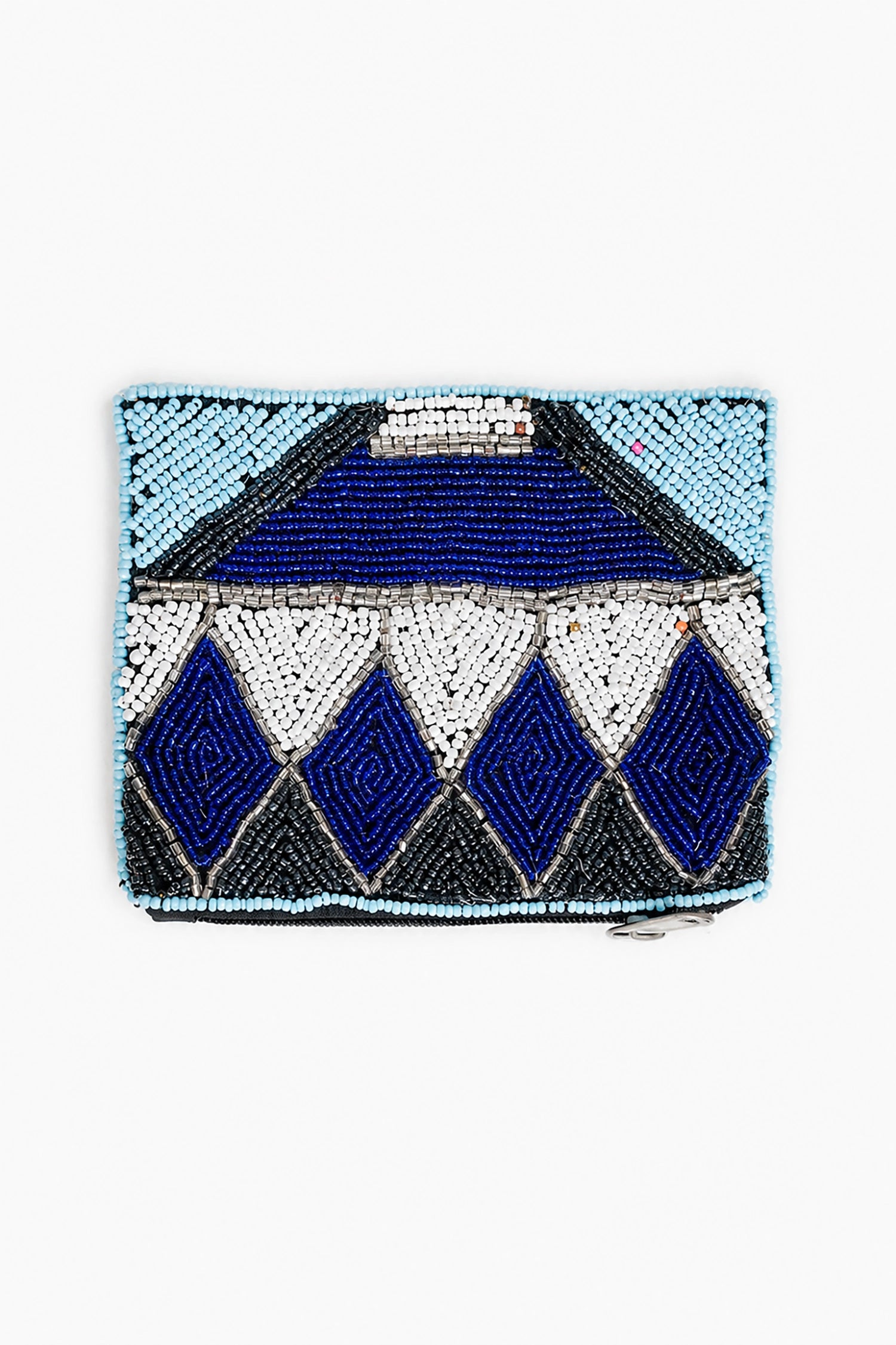 Decorative clutch with geometric pattern on a white background