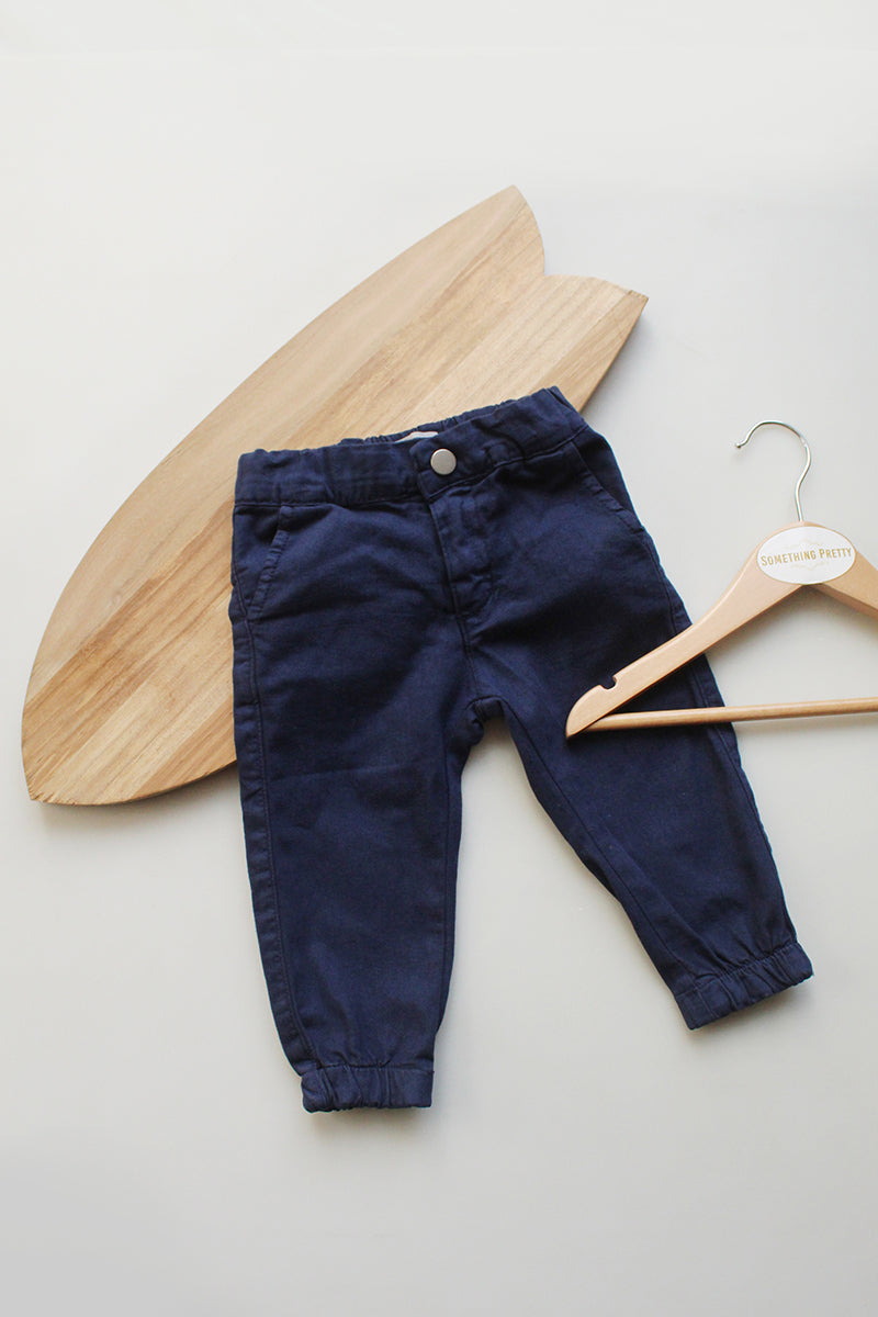 Navy Jogger Pants, navy kidswear jogger pants from Something Pretty