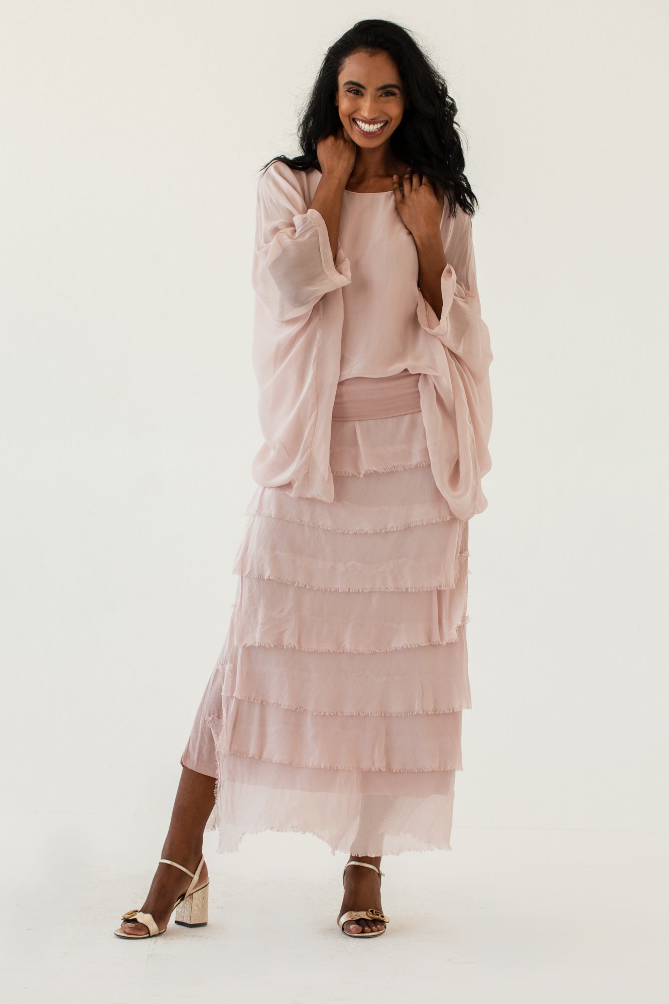 Silk Poncho, silk poncho blouse from Something Pretty, alternative view