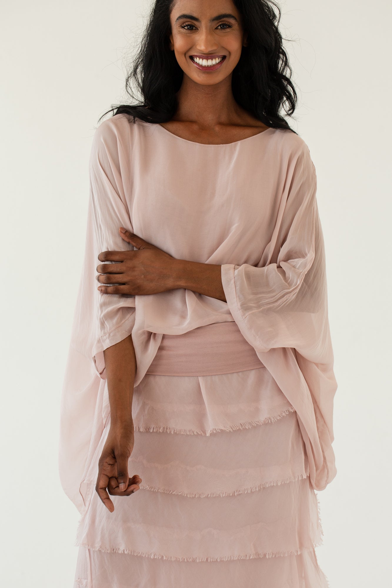 Silk Poncho, silk poncho blouse from Something Pretty, alternative view