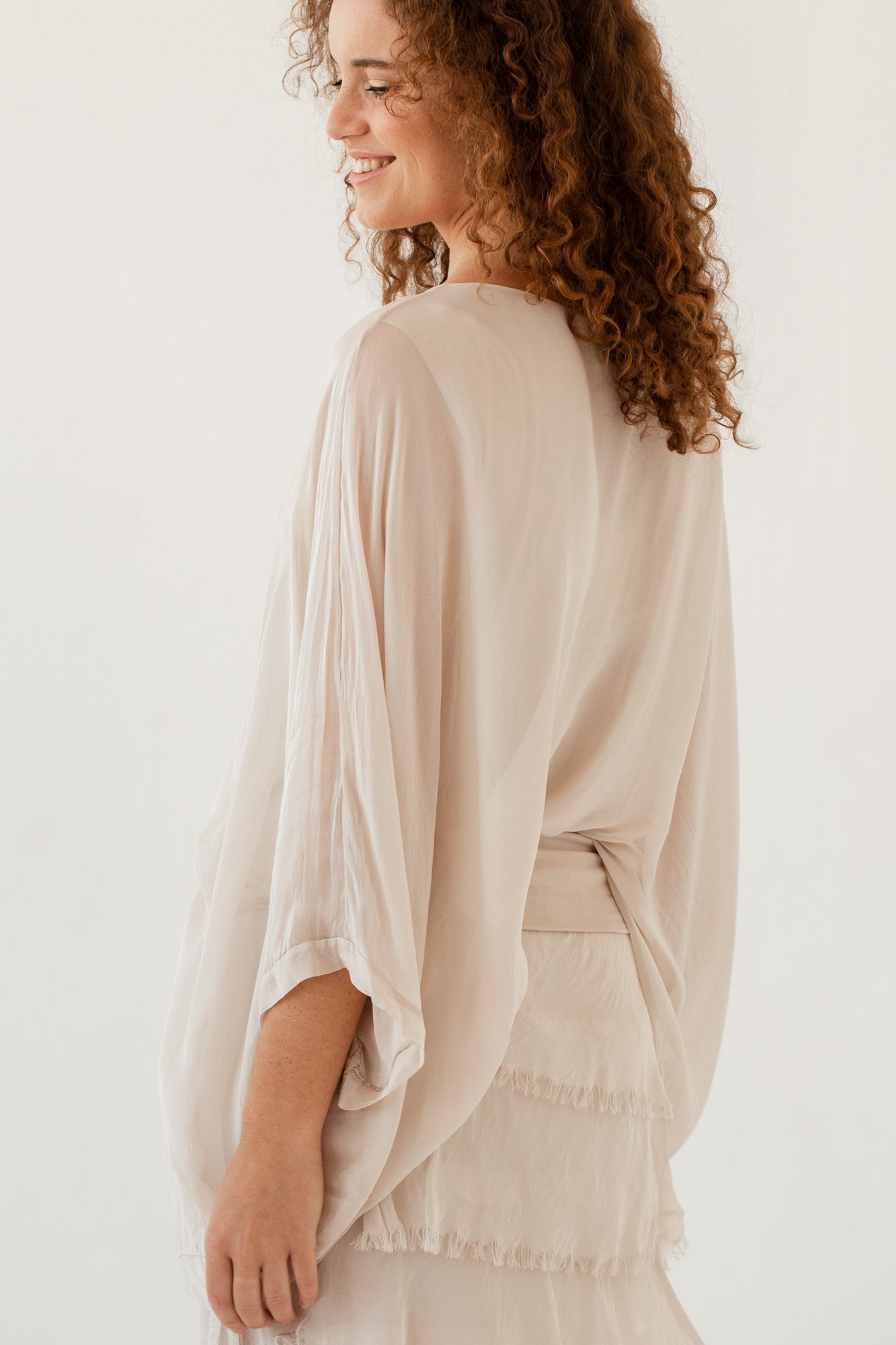 Silk Poncho, silk poncho blouse from Something Pretty, alternative view