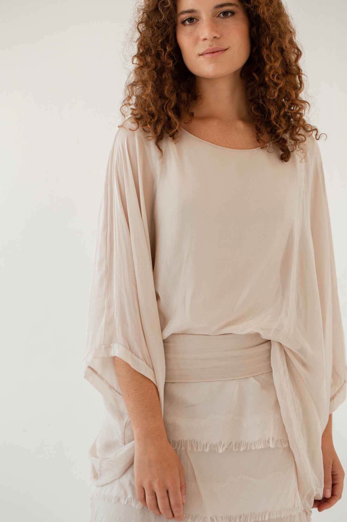 Silk Poncho, silk poncho blouse from Something Pretty, alternative view