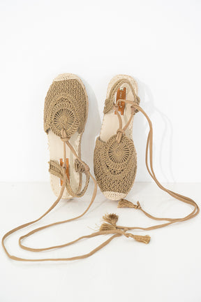 Taupe Tassel Espadrille