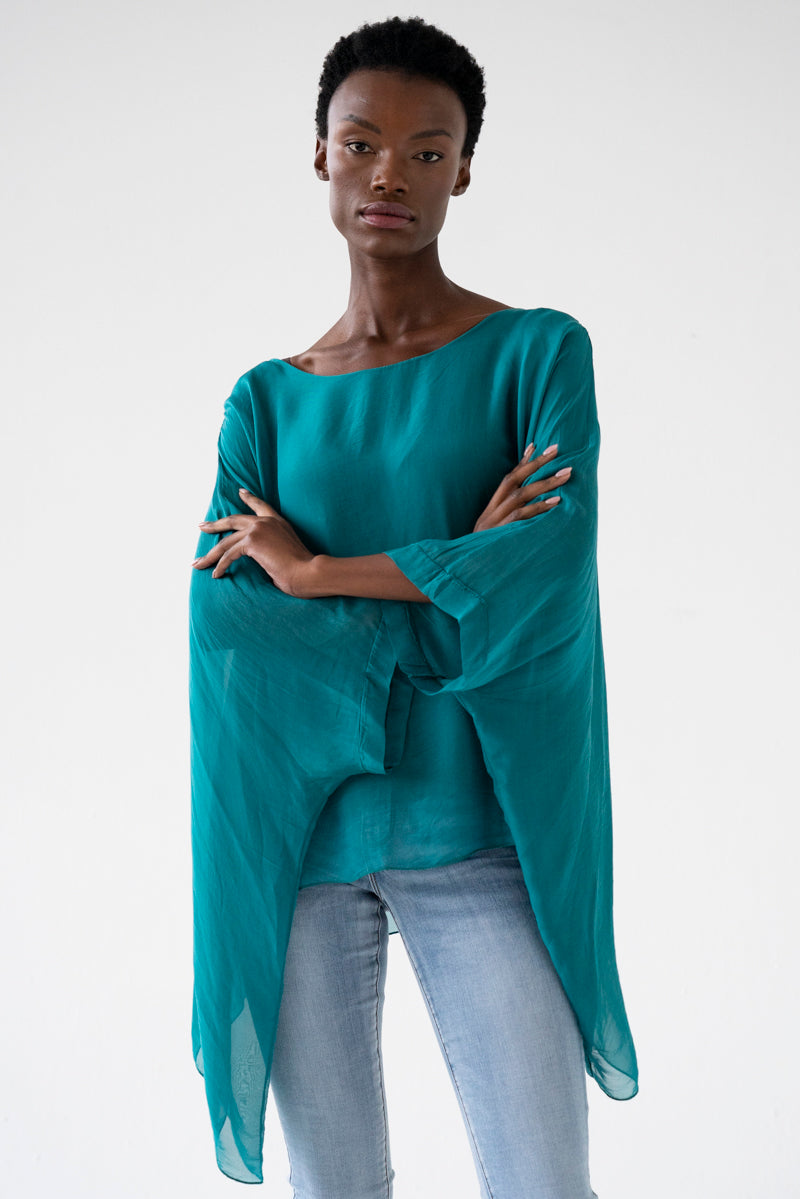 Silk Poncho, silk poncho blouse from Something Pretty, alternative view