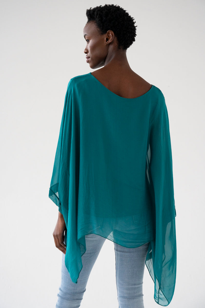Silk Poncho, silk poncho blouse from Something Pretty, alternative view