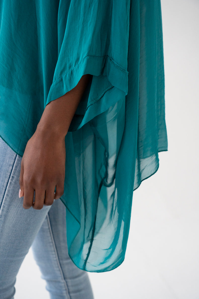 Silk Poncho, silk poncho blouse from Something Pretty, alternative view