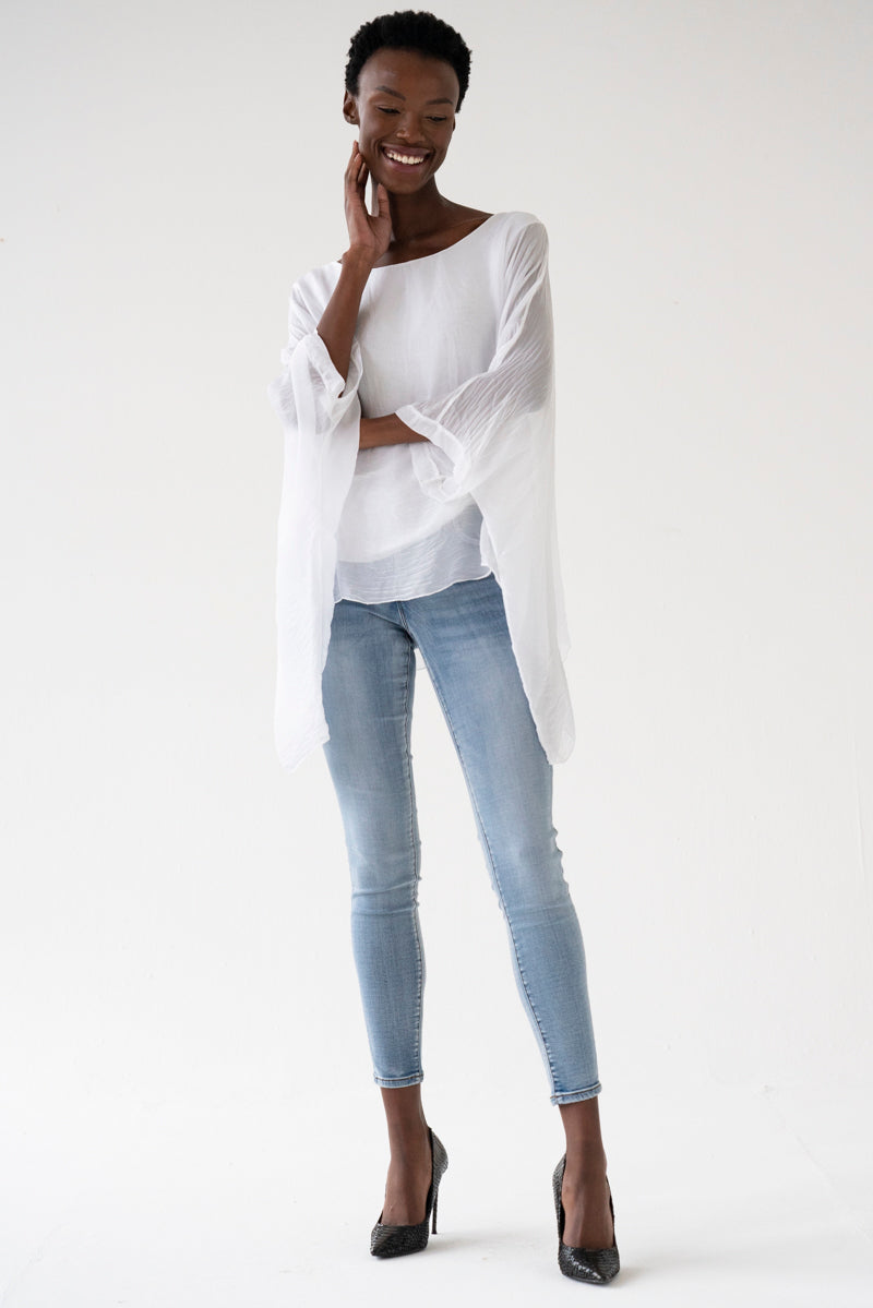 Silk Poncho, silk poncho blouse from Something Pretty, alternative view