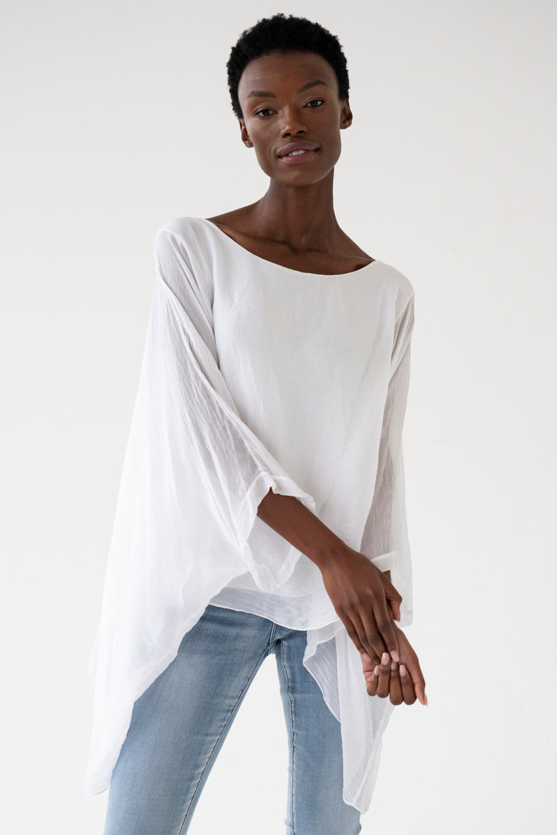 Silk Poncho, silk poncho blouse from Something Pretty, alternative view