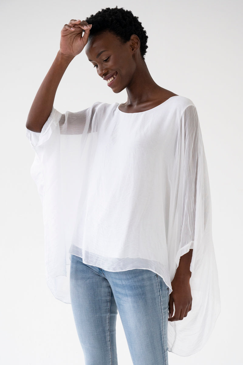 Silk Poncho, silk poncho blouse from Something Pretty, alternative view