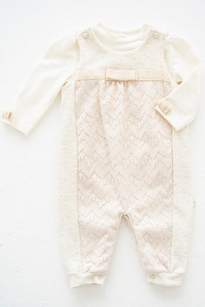 Cream Lace Dungaree Set