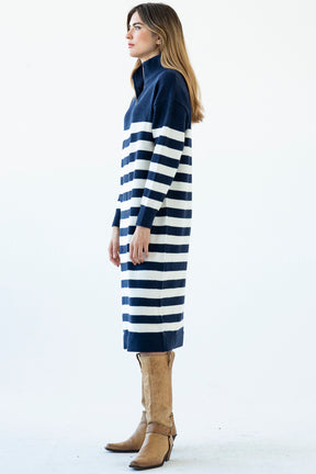 Nautical Zip Knitted Dress