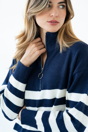 Nautical Zip Knitted Dress