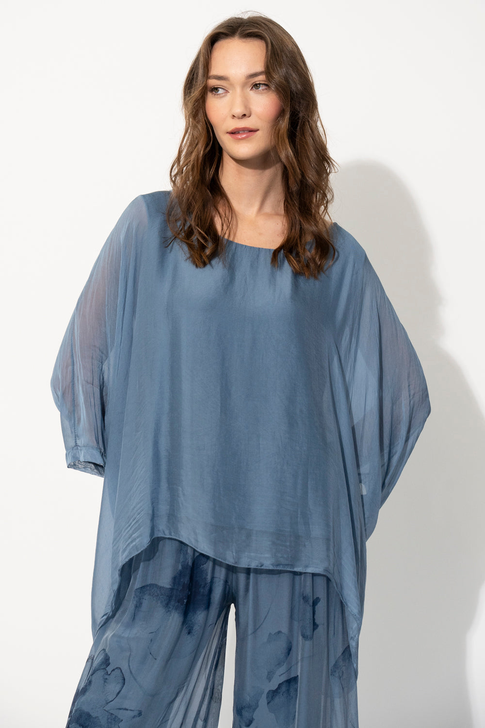 Silk Poncho, silk poncho blouse from Something Pretty, alternative view