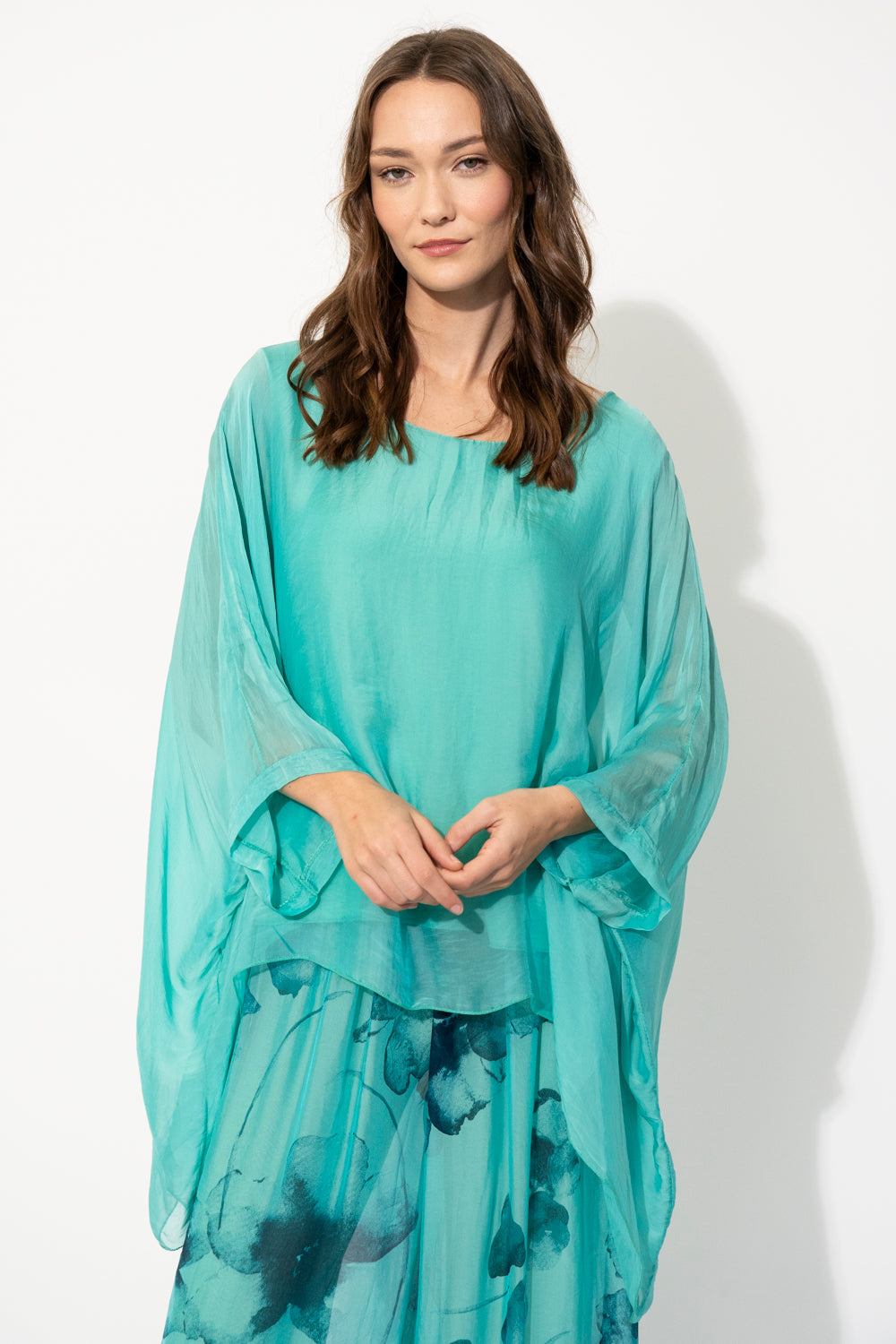 Silk Poncho, silk poncho blouse from Something Pretty, alternative view