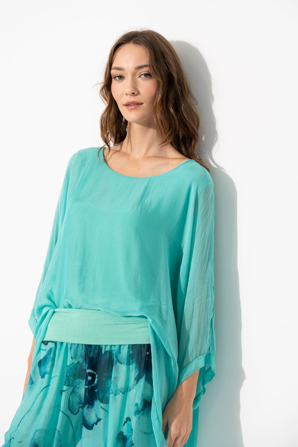 Silk Poncho, silk poncho blouse from Something Pretty, alternative view
