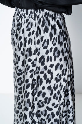 Silver Leopard Maxi Skirt