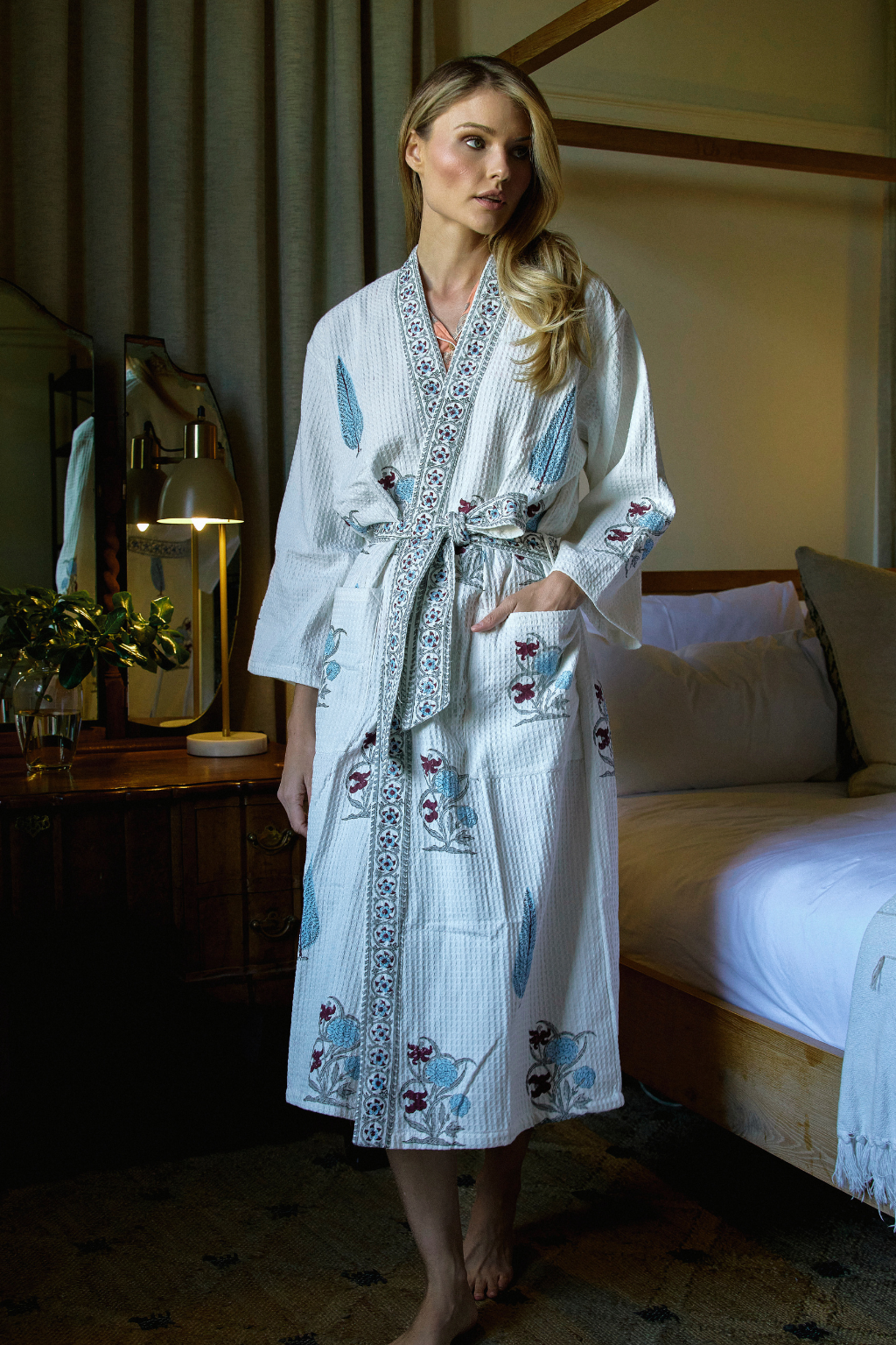 Blue Printed Cotton Gown