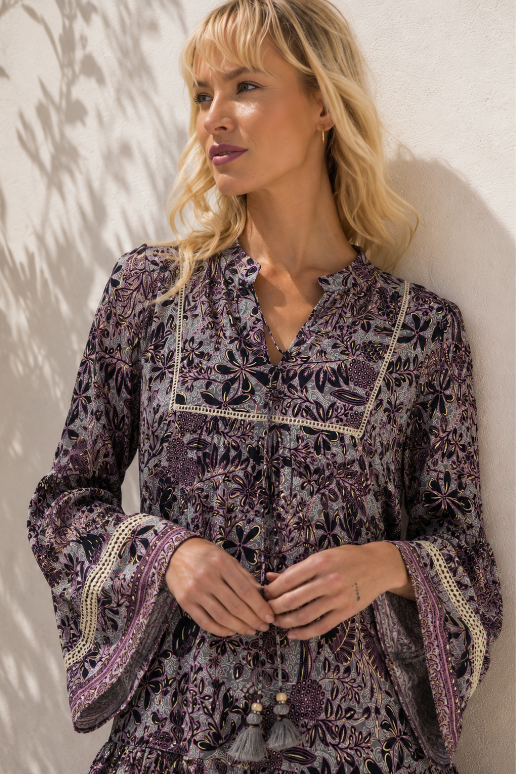 Purple and Black Ekta Tunic