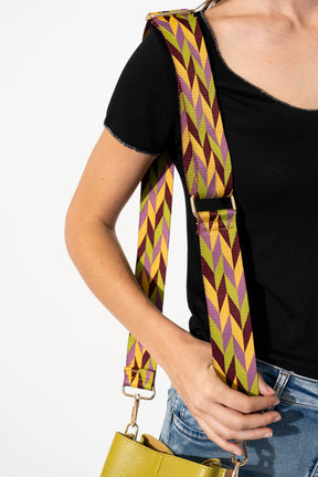 Purple Yellow Herringbone Strap