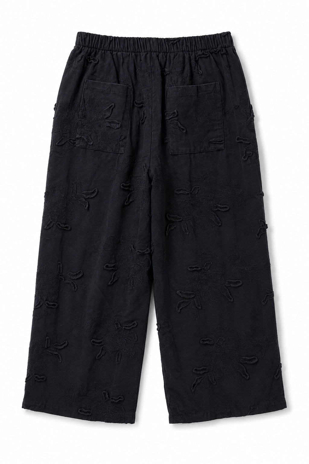 Black Floral Appliqué Pant