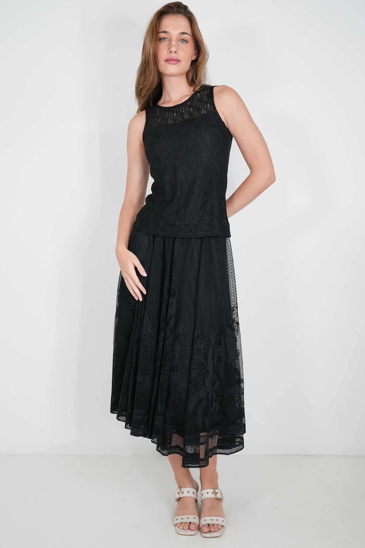 Black Lace Natalie Skirt