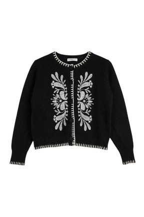 Black “Sammy” cardigan by Something Pretty, designed with a refined, structured silhouette