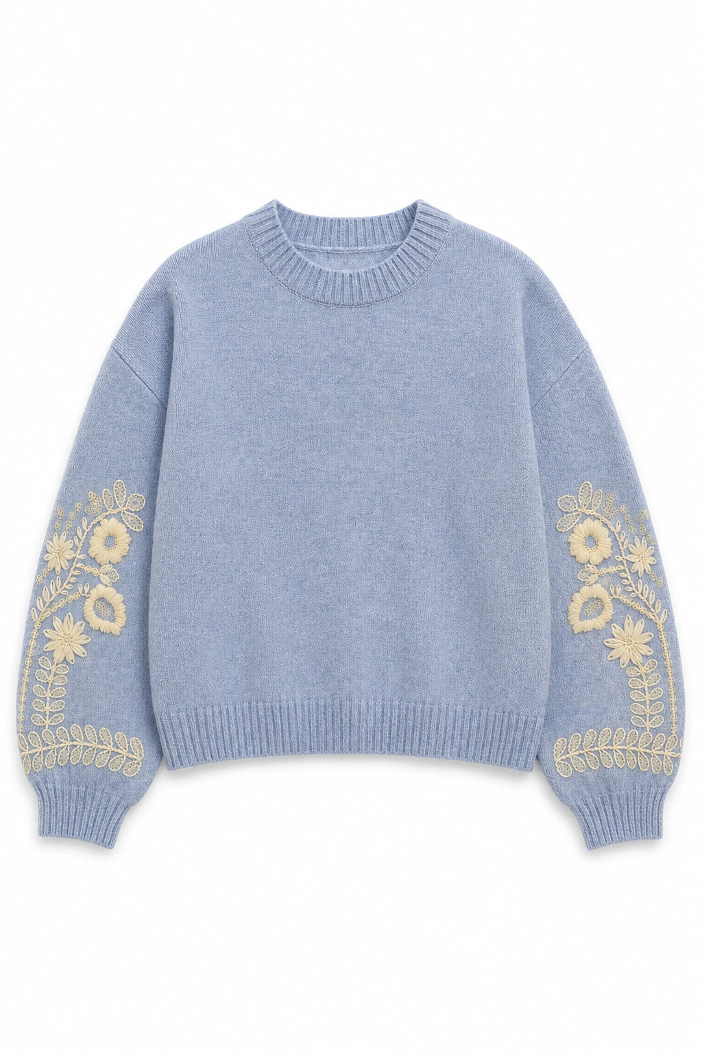 Blue Detailed Sleeve Jumper
