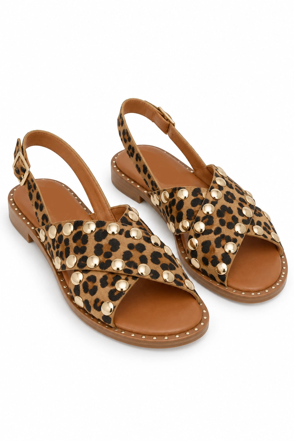 Leopard Studded Sandal