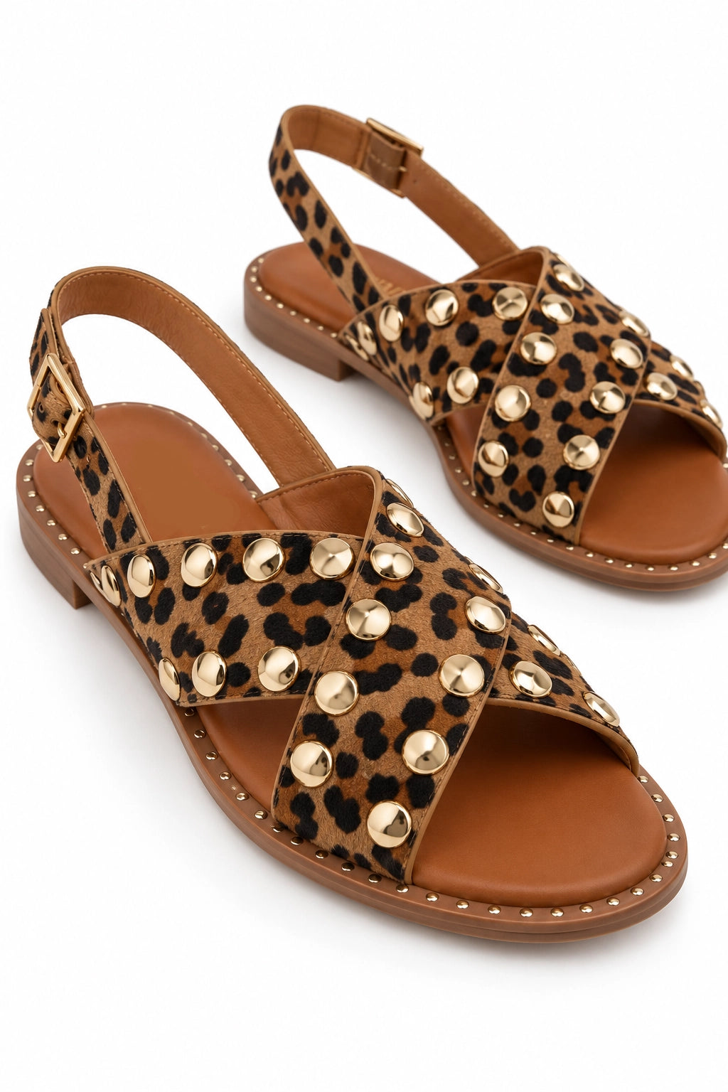 Leopard Studded Sandal