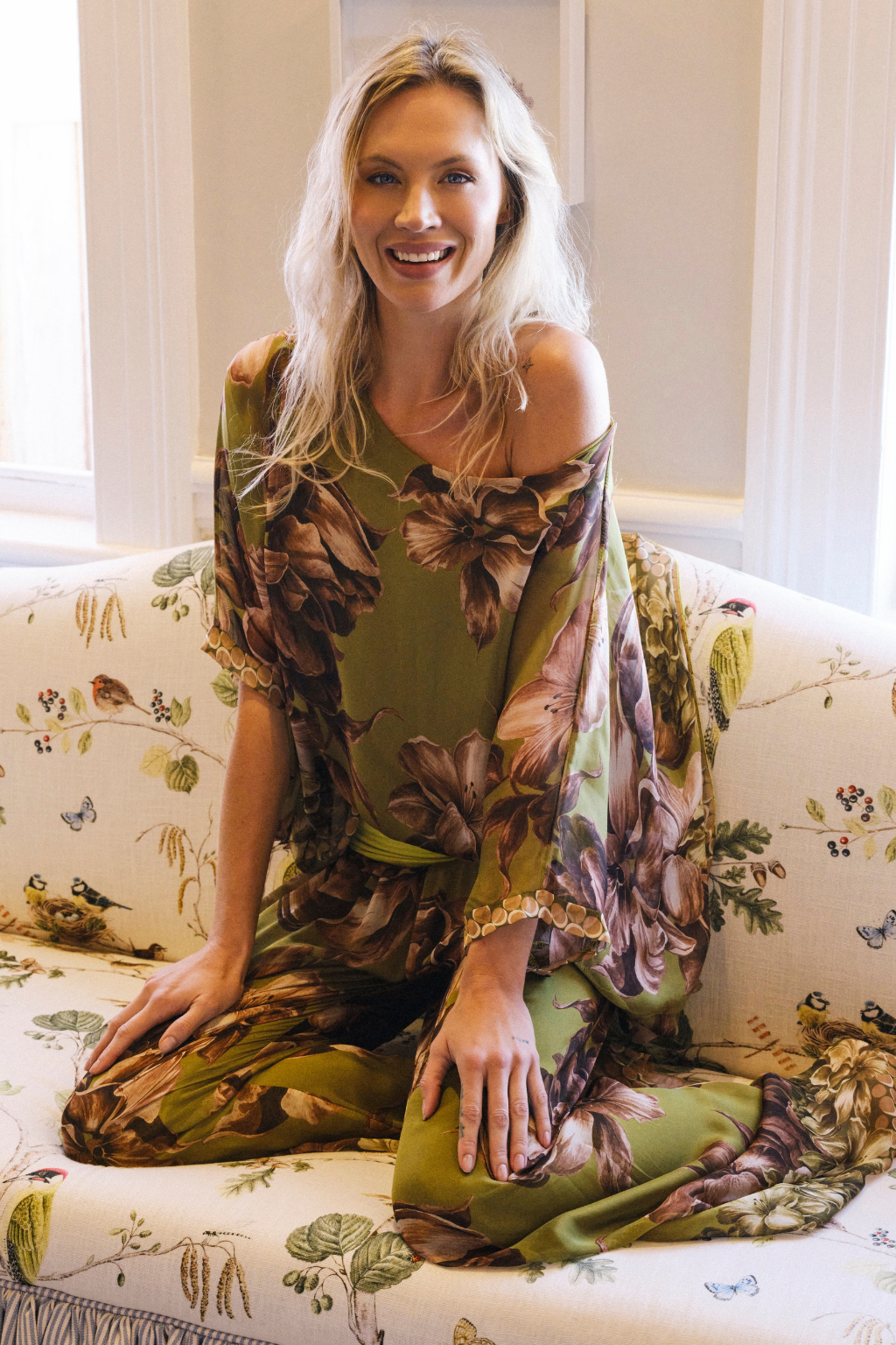 Chartreuse Bella Silk Poncho