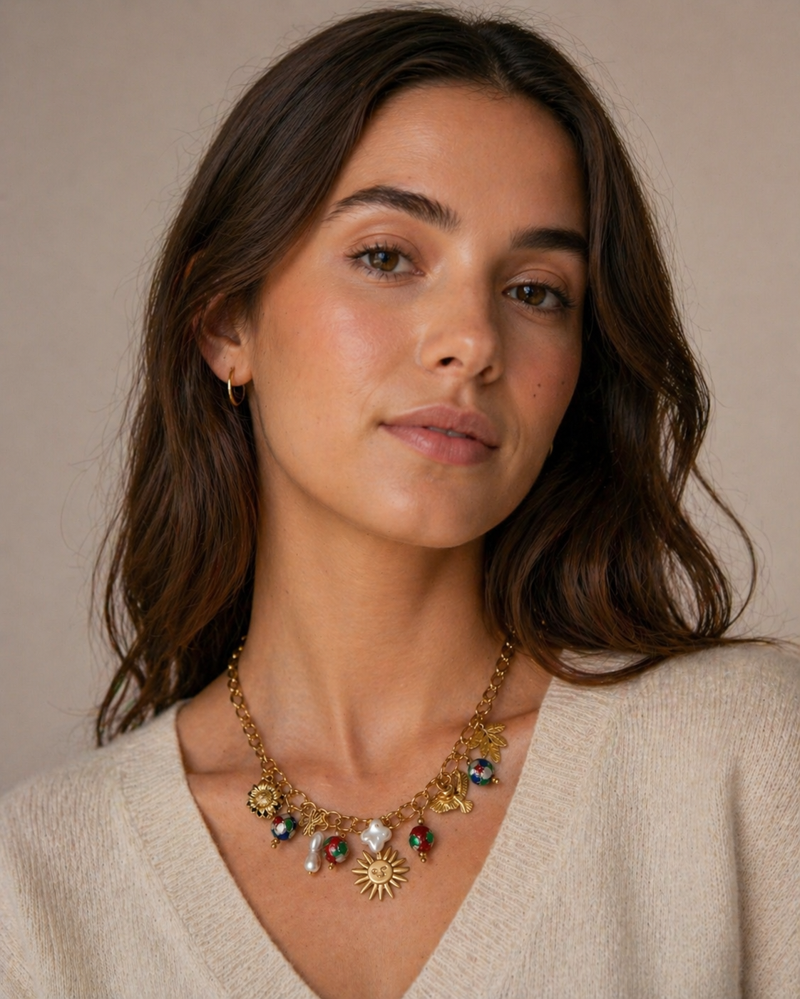 Happy Sun Charm Necklace