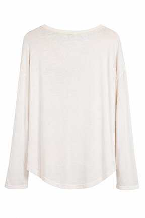 Cream Glam Knit Top