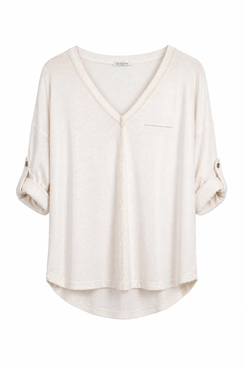 Cream Glam Knit Top