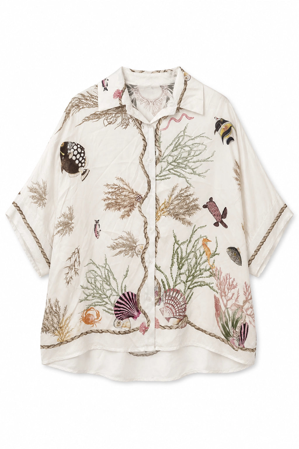 White Silk Blend Resort Shirt