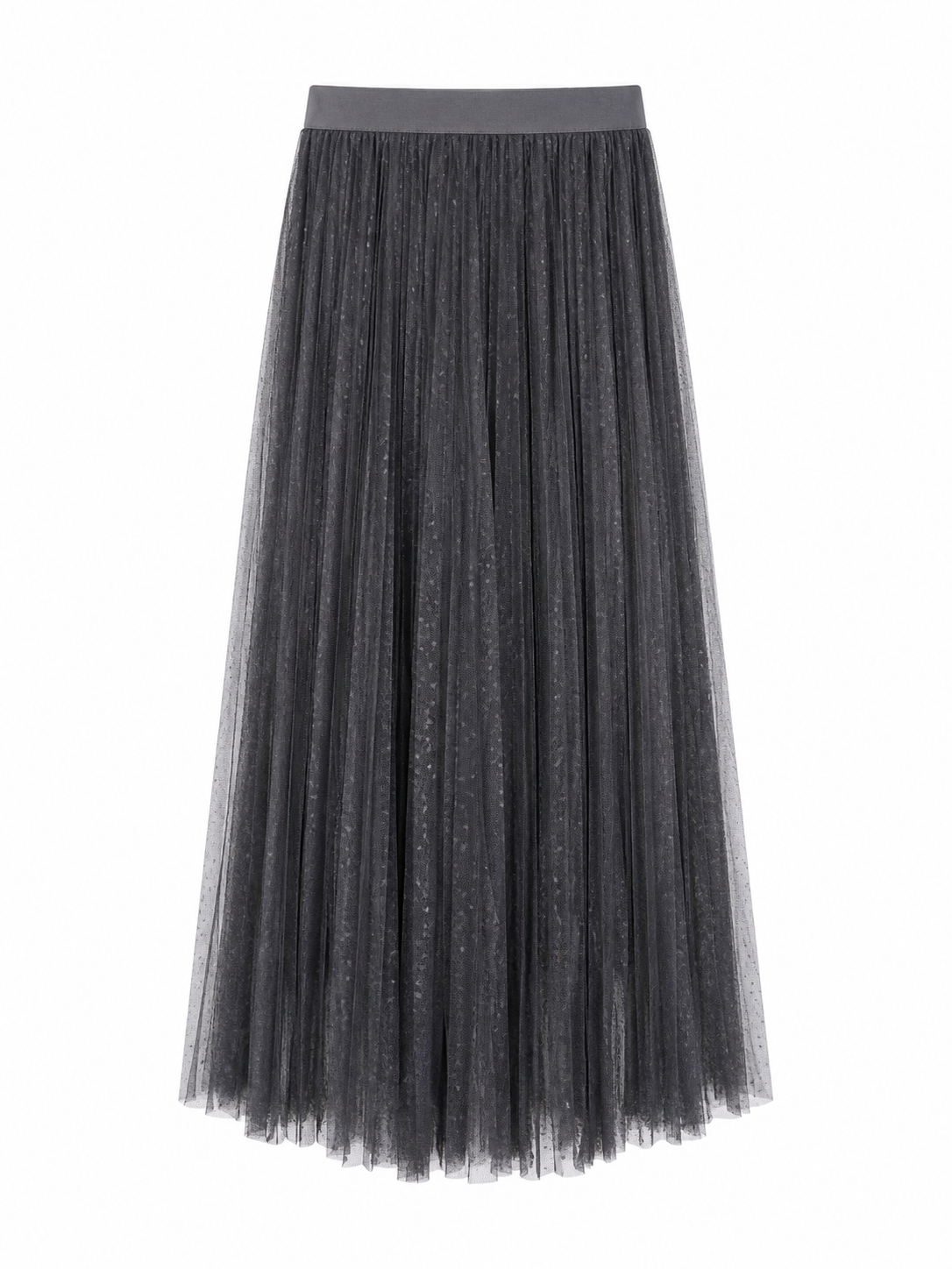 Grey Spot Mesh Skirt