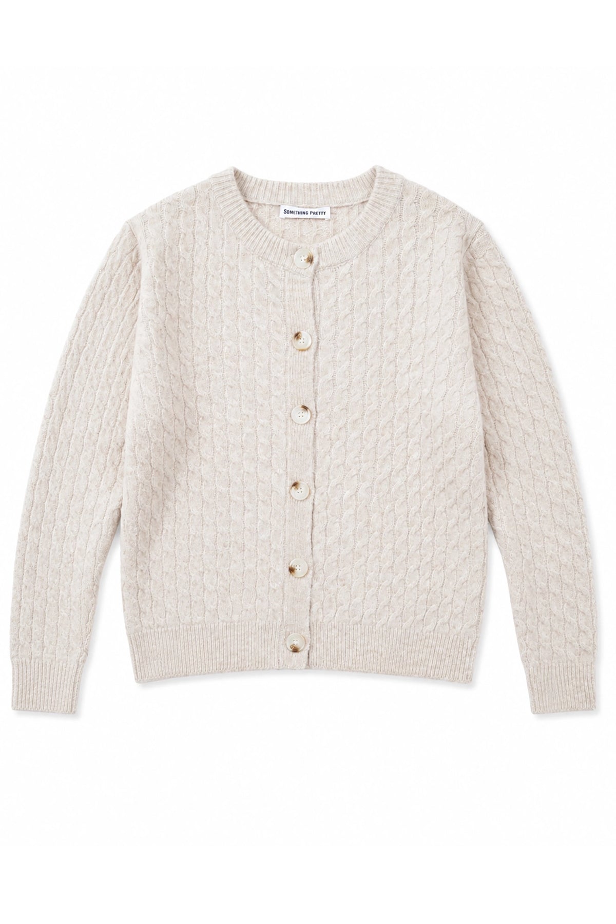 Beige Cable Knit Cardigan