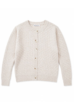 Beige Cable Knit Cardigan