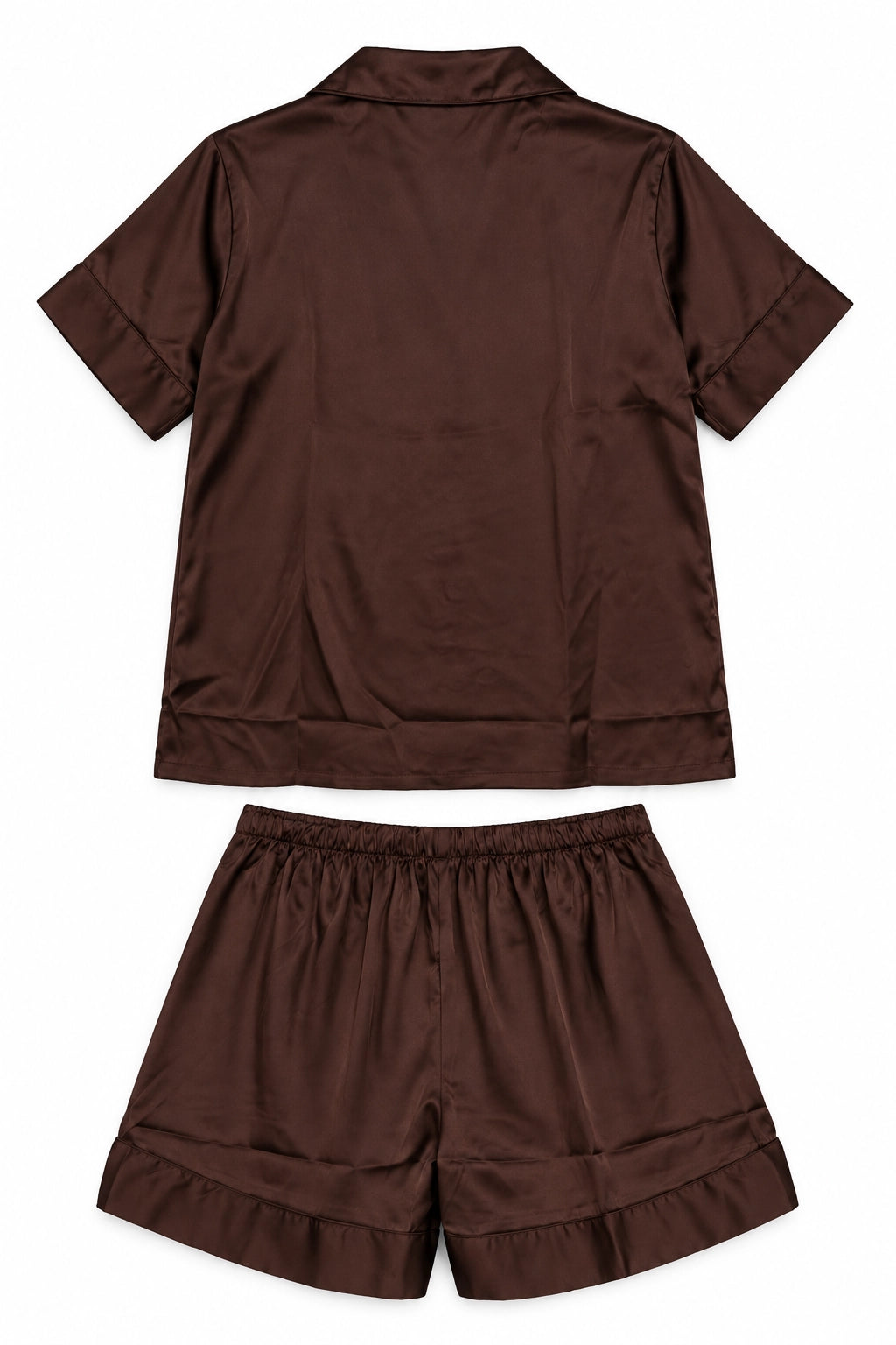 Chocolate Satin Short PJ Set