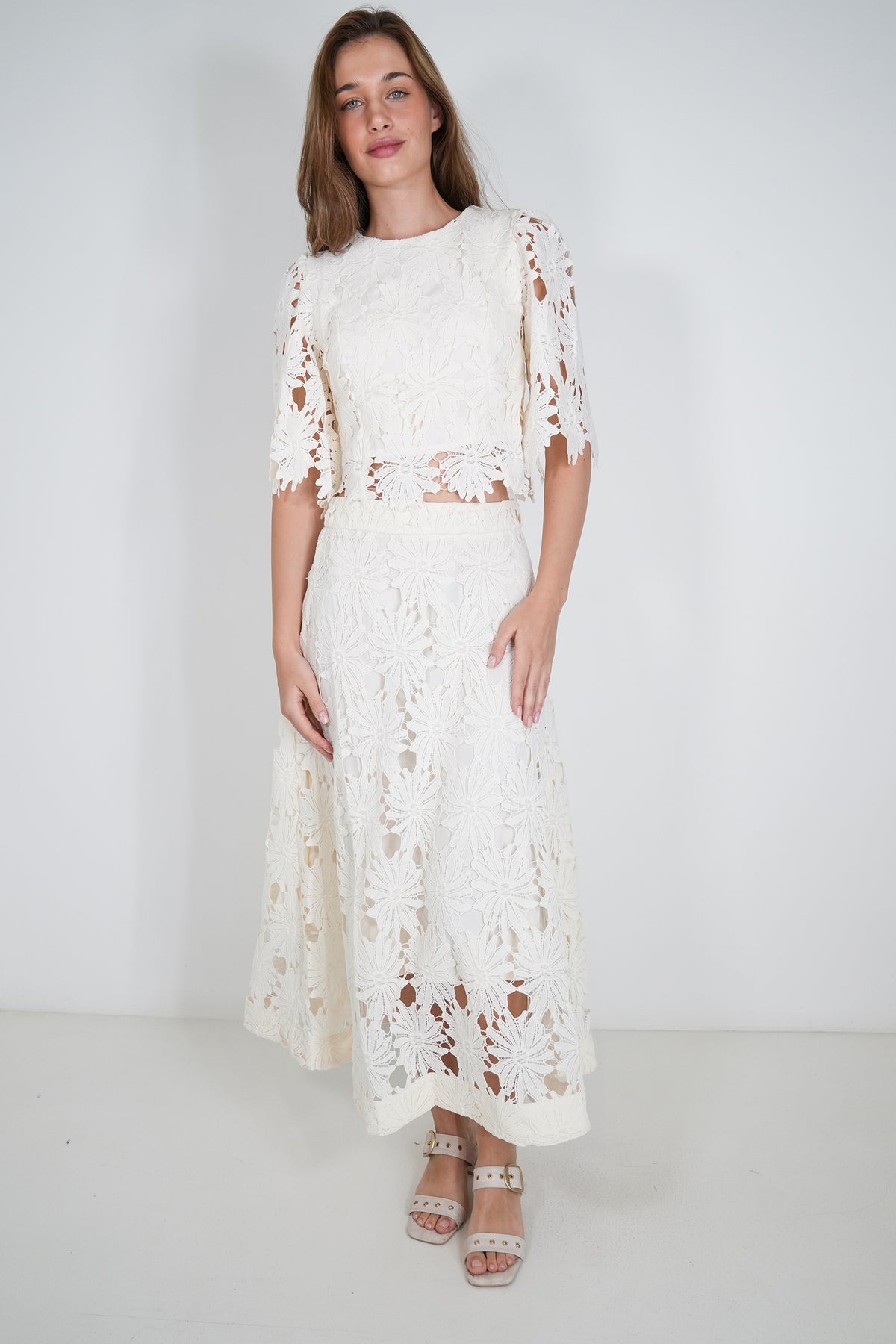 Cream Lace Josie Skirt